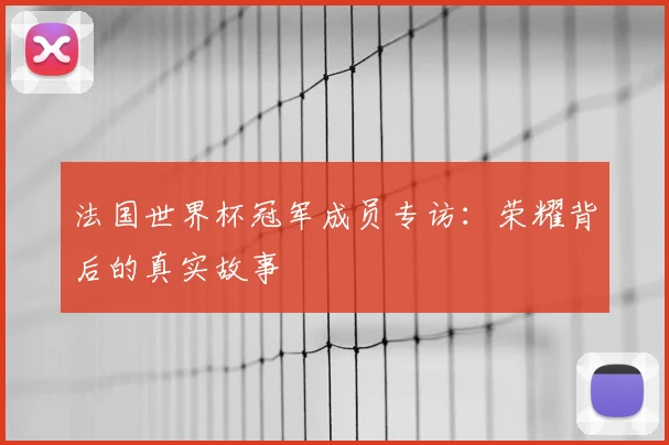 法国世界杯冠军成员专访：荣耀背后的真实故事